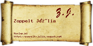 Zoppelt Júlia névjegykártya
